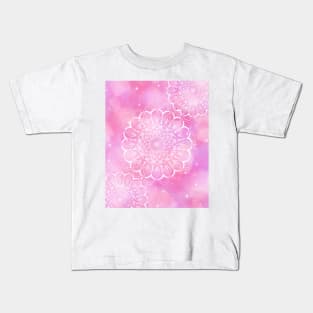 Pink sparkling mandala Kids T-Shirt